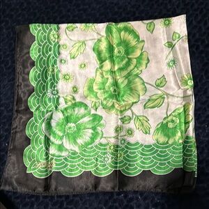 Vintage Green Floral Scarf